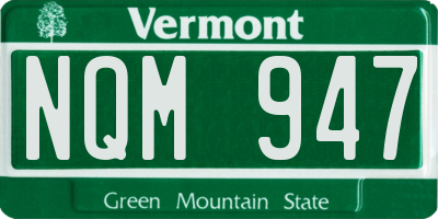 VT license plate NQM947