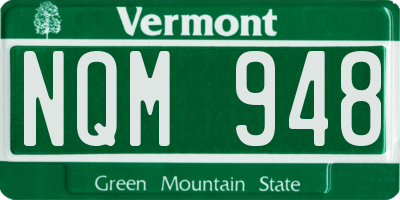 VT license plate NQM948