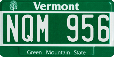 VT license plate NQM956