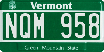 VT license plate NQM958