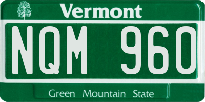 VT license plate NQM960