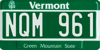 VT license plate NQM961