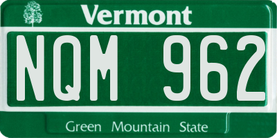 VT license plate NQM962