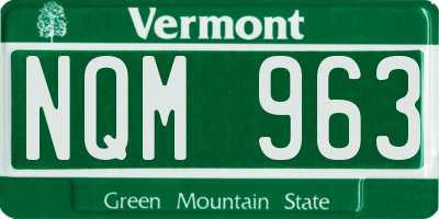 VT license plate NQM963
