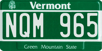 VT license plate NQM965