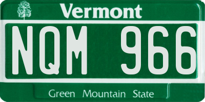 VT license plate NQM966