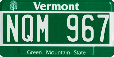 VT license plate NQM967