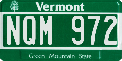 VT license plate NQM972