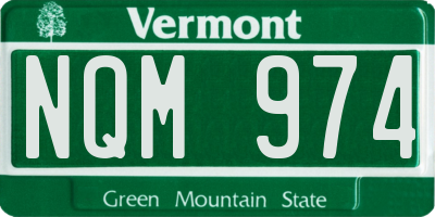 VT license plate NQM974