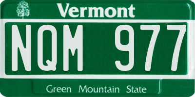 VT license plate NQM977