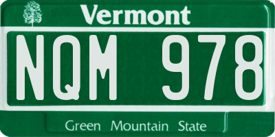 VT license plate NQM978