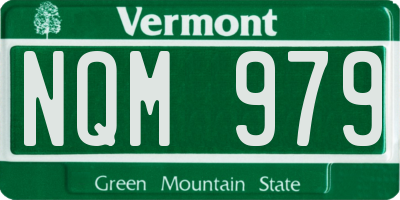 VT license plate NQM979