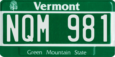 VT license plate NQM981
