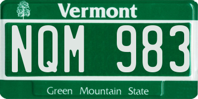 VT license plate NQM983