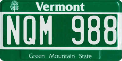 VT license plate NQM988