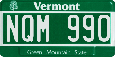VT license plate NQM990
