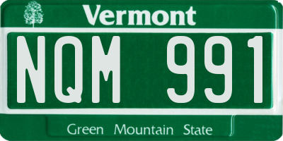 VT license plate NQM991