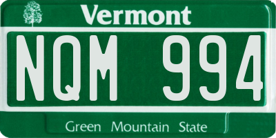 VT license plate NQM994