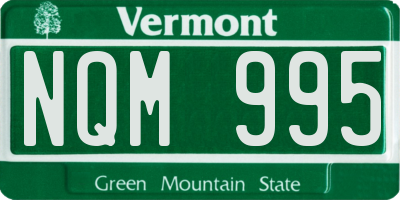 VT license plate NQM995