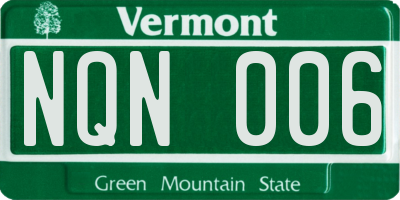 VT license plate NQN006