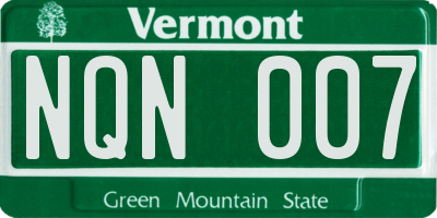 VT license plate NQN007