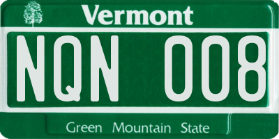 VT license plate NQN008