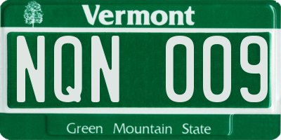 VT license plate NQN009