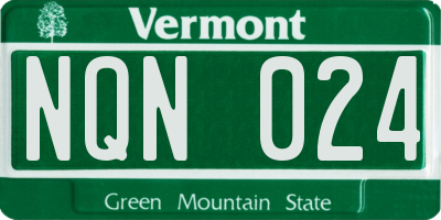 VT license plate NQN024