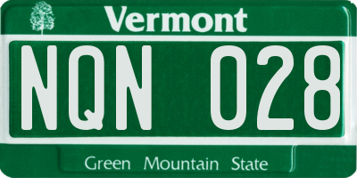 VT license plate NQN028