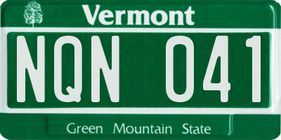 VT license plate NQN041