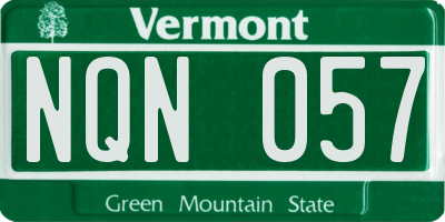 VT license plate NQN057