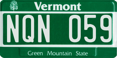 VT license plate NQN059