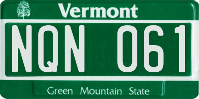 VT license plate NQN061