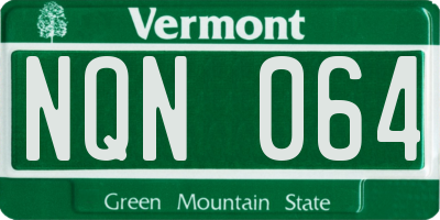 VT license plate NQN064