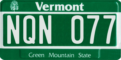 VT license plate NQN077
