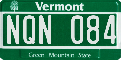 VT license plate NQN084