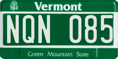 VT license plate NQN085