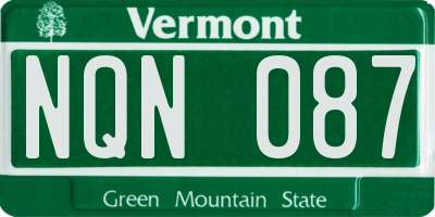 VT license plate NQN087
