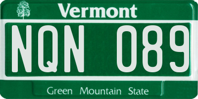 VT license plate NQN089