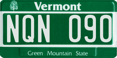 VT license plate NQN090