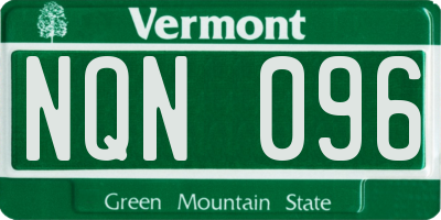 VT license plate NQN096
