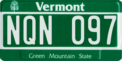 VT license plate NQN097
