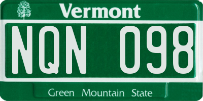 VT license plate NQN098