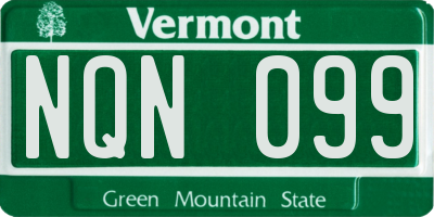 VT license plate NQN099
