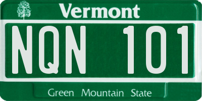 VT license plate NQN101
