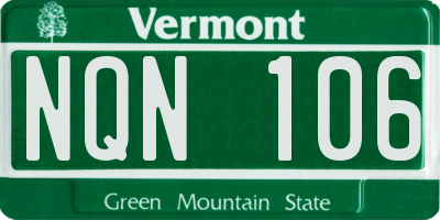 VT license plate NQN106