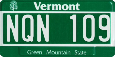 VT license plate NQN109