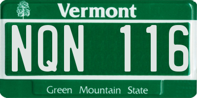 VT license plate NQN116
