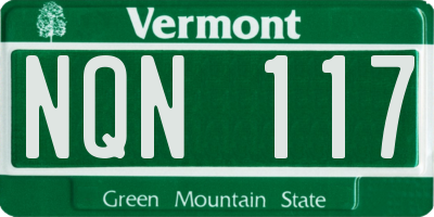 VT license plate NQN117