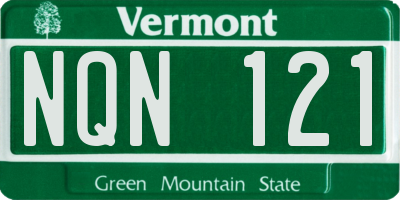 VT license plate NQN121
